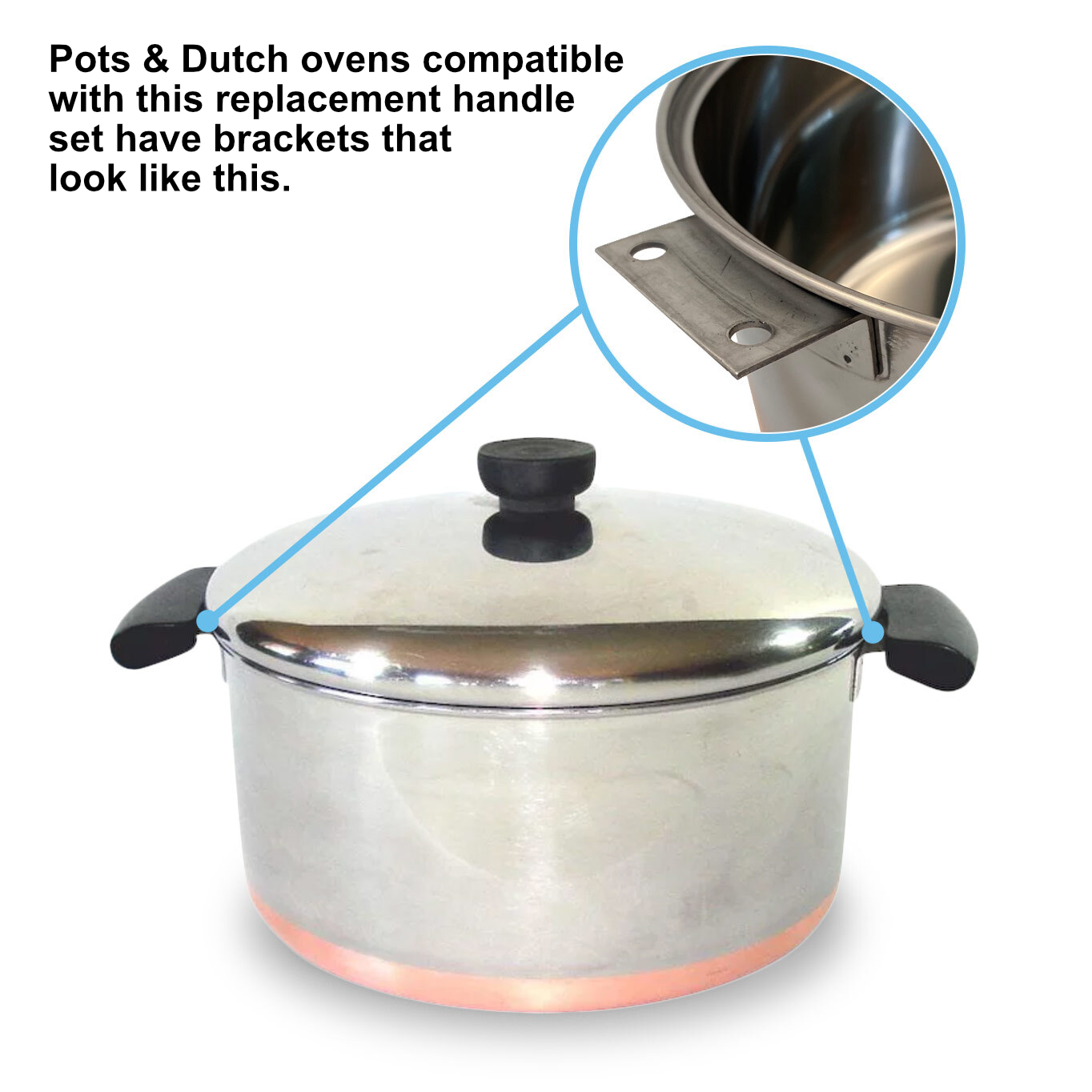 Vintage pot/dutch oven handle pair (2screw)