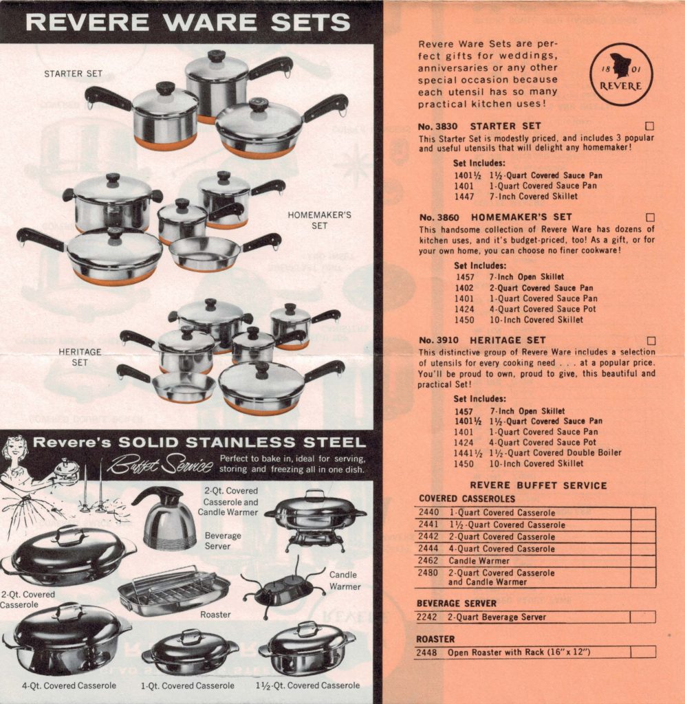 Revere Ware brochure from 1965 - Revere Ware Parts