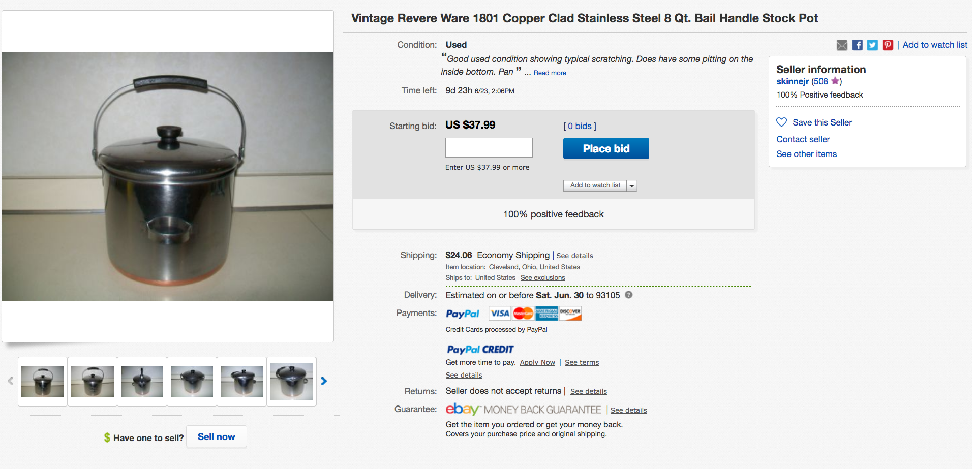 Revere Ware deal of the week bail handles pots Revere Ware Parts