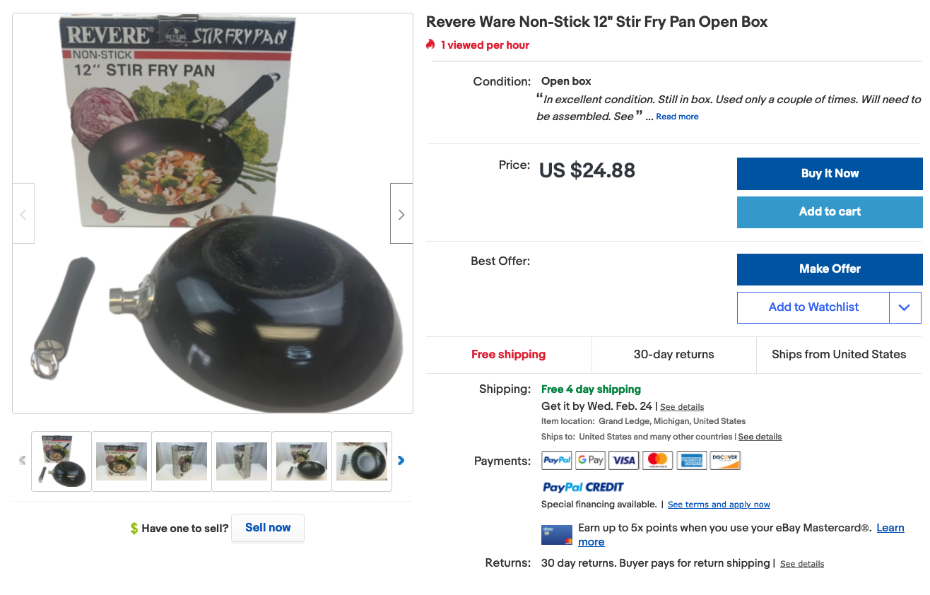 Broken or. Revere Ware Parts