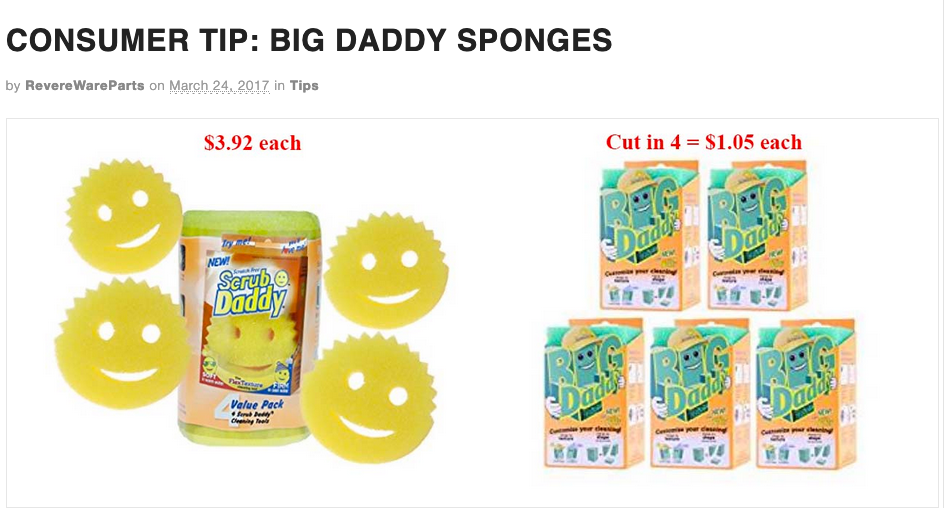 Best of Blog: Big Daddy Sponges - Revere Ware Parts