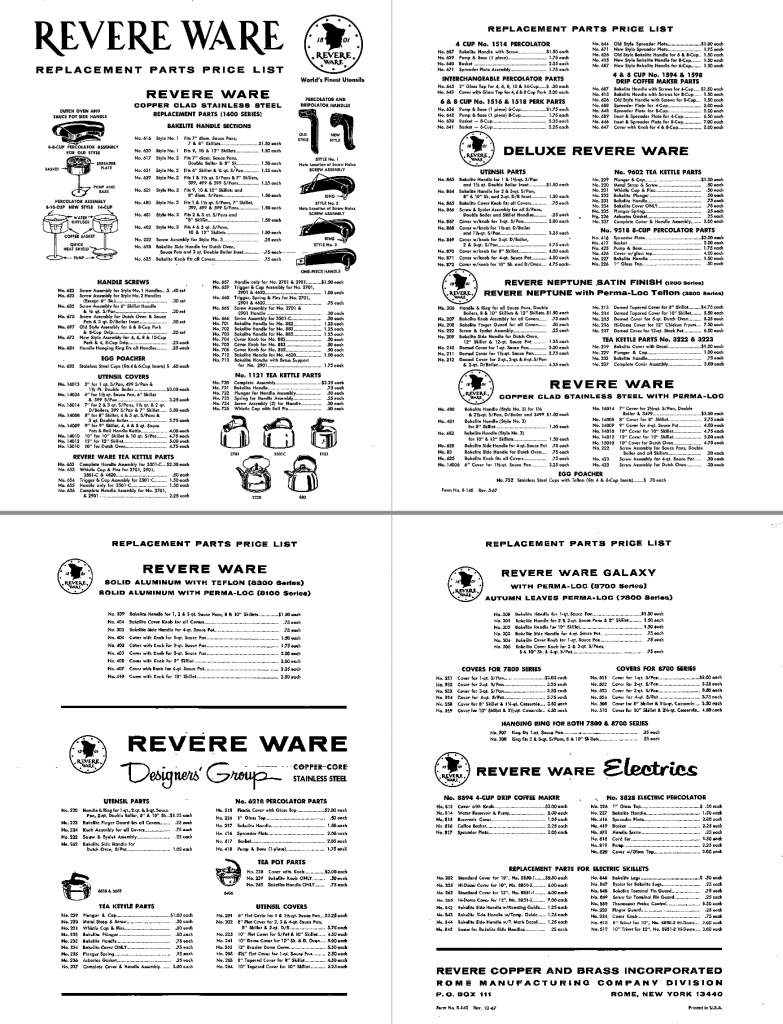 More mystery handle-less pans - Revere Ware Parts