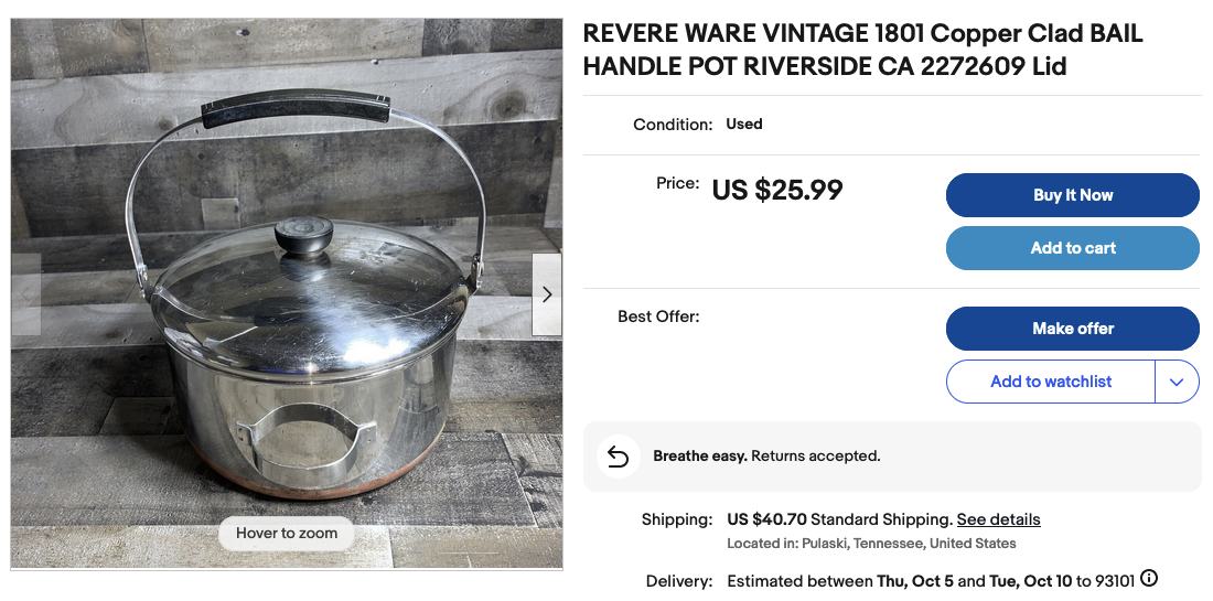 a rare find - original Revere : r/cookware